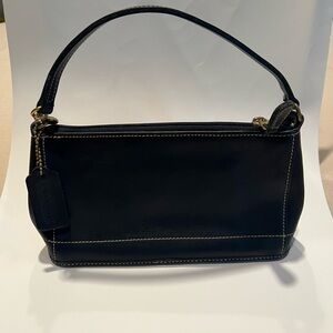 Coach vintage bleaker Demi baguette/wristlet 9311 black leather bag